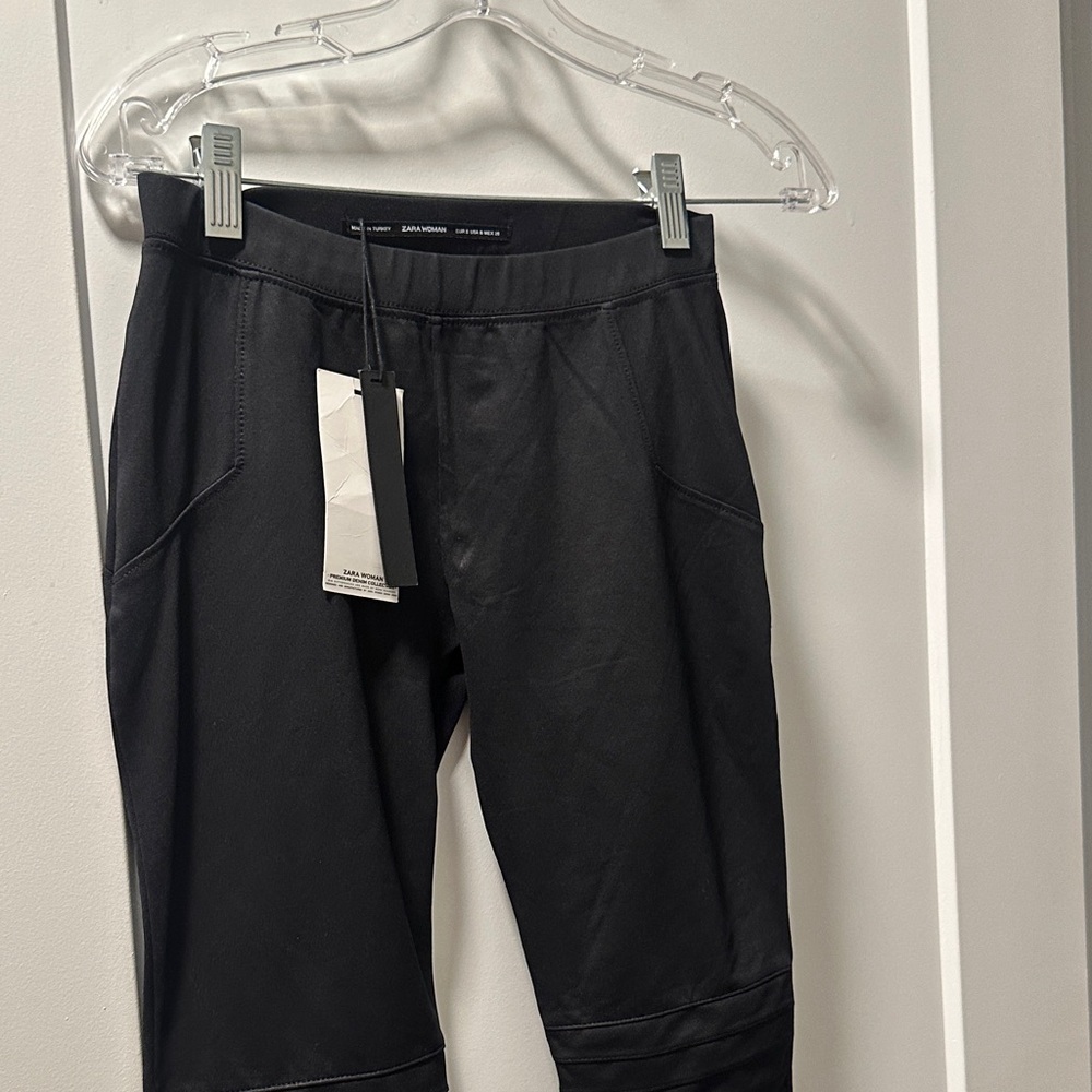 Zara Black Faux Leather Pants